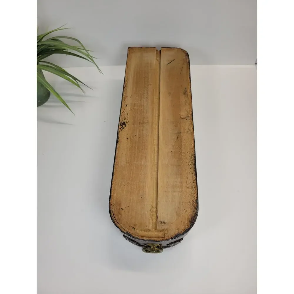 Antique Wooden Sewing Machine Drawer, Curved Drop Leaf Cabinet Box Planter Bin
